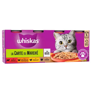 Boîtes chat La Carte du Marché en gelée WHISKAS - 4x390g