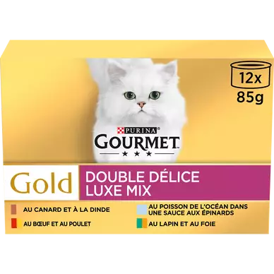 Sachets fraîcheur pour chat GOLD Double Délice GOURMET - 12x85g