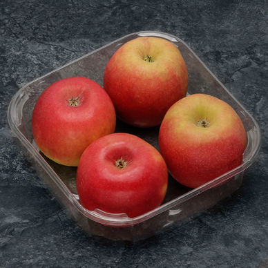 Pomme, Coop 43, JULIET, BIO, calibre 136/165, catégorie 1, France, barquette 4 pièces