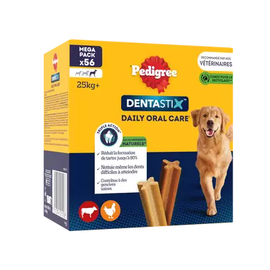 Bâtonnets à mâcher grand chien Dentastix PEDIGREE x56 - 2160g