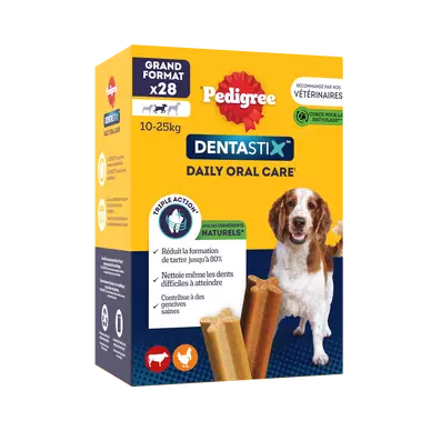 Bâtonnets à mâcher moyen chien Dentastix PEDIGREE x28 - 720g