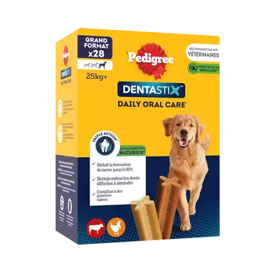 Bâtonnets à mâcher grand chien Dentastix PEDIGREE x28 - 1080g