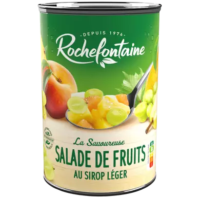 Cocktail de fruits au sirop ROCHEFONTAINE, boîte 1/2, 250g