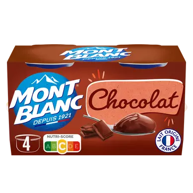 Crème dessert Coupelles Chocolat MONT BLANC, 4x125g