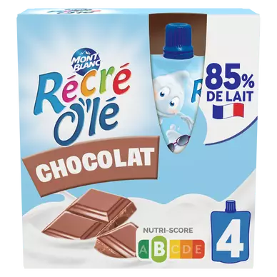 Goûter laitier Gourdes Chocolat RÉCRÉ O'LÉ 4x85g