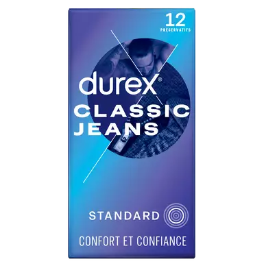 Préservatifs Classic Jeans Extra Lubrifiés Confort - DUREX - x12