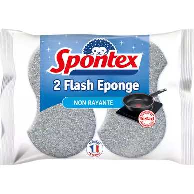 Éponges grattantes non rayantes Flash SPONTEX, x2