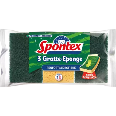 Grattes éponge avec microfibres SPONTEX, x3