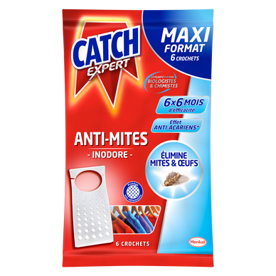 Crochets anti-mites inodores CATCH, x6