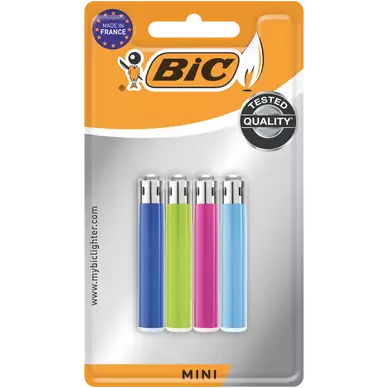 Briquets mini standard J25 sous blister BIC, x4