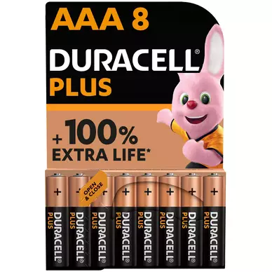 Pile DURACELL Plus 100% LR03 AAA x8