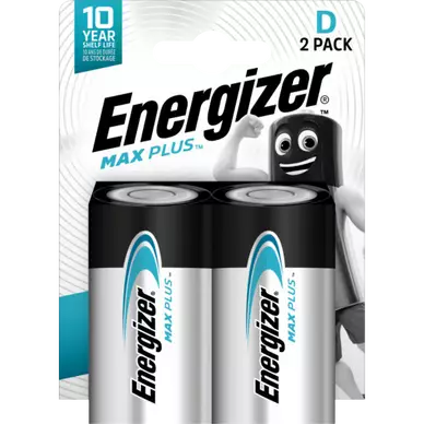 Piles Energizer max plus, lr20/d, 2 unités -