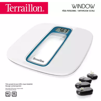 Pèse personne électronique TERRAILLON window blue silver- -