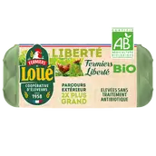 Oeufs bio Plein air calibre moyen LOUE - Boîte de 10