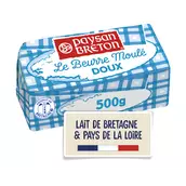 Beurre moulé doux PAYSAN BRETON, 82% de MG, plaquette de 500g