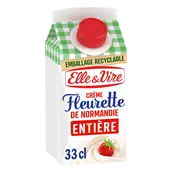 Crème fleurette entière 31% MG ELLE&VIRE - brique 33cl