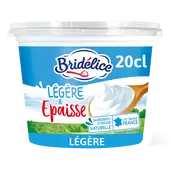 Crème fraîche légère épaisse BRIDELICE, 15%MG - 20cl