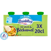 Sauce Béchamel stérilisée UHT BRIDELICE, 3 bricks de 20cl