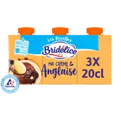 Crème anglaise UHT BRIDELICE, 3x20cl