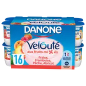Yaourt brassé aux fruits mixés VELOUTE DANONE - 16x125g