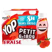Yaourt à boire aromatisé fraise P'TIT YOP - 6x180g