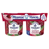 Yaourts Gourmand aux fruits Cerise Griotte MAMIE NOVA - 2 pots de 150g
