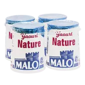 Yaourt nature MALO pot en carton 4x125g