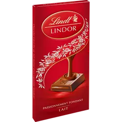 Chocolat au lait fourré d'un suprême fondant LINDT, Tablette de 150g