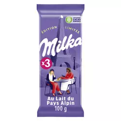 Chocolat au lait MILKA - 3 tablettes de 100g