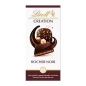 Chocolat noir avec pralinés rocher noir Création l'authentique LINDT,Tablette de 150g