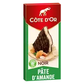 Chocolat noir fourré pâte d'amande COTE D'OR - Tablette de 150g