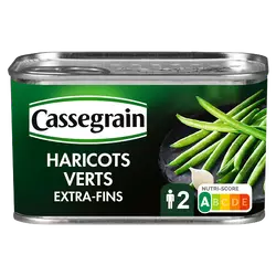 Haricots verts extra fins CASSEGRAIN - Boîte de 220g net égoutté