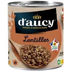 Lentilles préparées D'AUCY - Boîte 530g