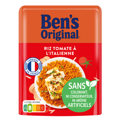 Riz cuisiné Tomate à l'Italienne express 2min BEN'S ORIGINAL - Sachetmicro-ondable 220g