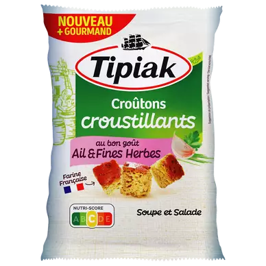 Croûtons salade ail & fines herbes TIPIAK, 100g