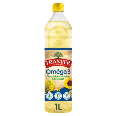 Huile combinée oméga 3 TRAMIER bouteille transparente 1l