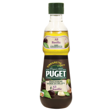 Vinaigrette légère biphasée vinaigre de xérès ail basilic, PUGET, 33cl