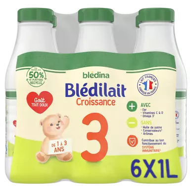 BLEDINA BLEDILAIT - Lait de croissance, dès 12 mois - 6x1l