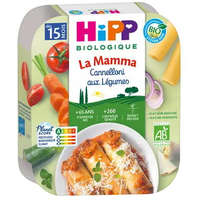 HIPP LA MAMMA - Cannelloni aux Légumes, dès 15 mois - 250g