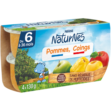 NESTLE NATURNES - Pomme coing, de 4 à 6 mois - 4x130g