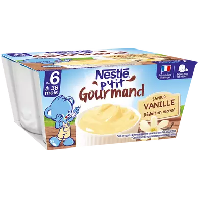 NESTLE P'TIT GOURMAND - Crème dessert à la vanille, dès 6 mois - 4x100g