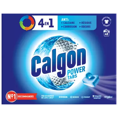 Pastilles anti calcaire 2 en 1 CALGON, 48 tabs, 624g