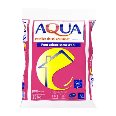 Pastilles pour adoucisseur d'eau AQUA, sac de 25kg