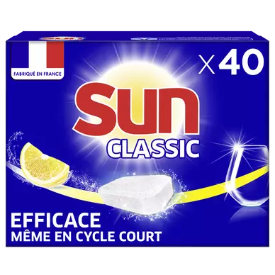 Tablette lave vaisselle classique citron SUN, 40 doses 380g