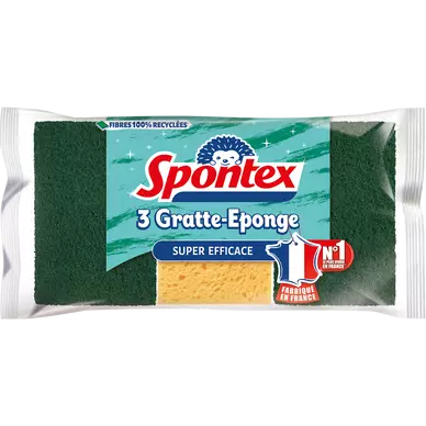 Éponges végétale grattantes SPONTEX, x3