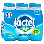 Lait demi-écrémé Vitamine D LACTEL - 6x1L