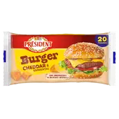 Fromage fondu Burger Emmental Cheddar PRESIDENT x20 - 340g