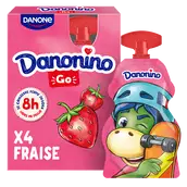 Yaourt à boire fraise en gourde DANONINO - 4x70g