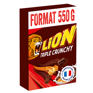 Céréales au chocolat et caramel LION TRIPLE CRUNCHY - 550g