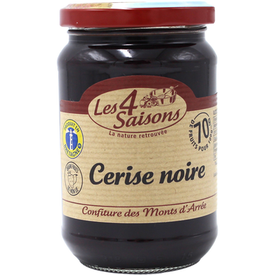 Confiture de cerise noire d'Alsace 4 SAISONS, 360g